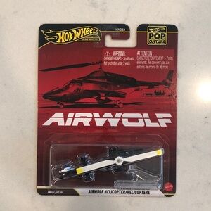 Mattel Hot Wheels Airwolf Helicopter - Black and White